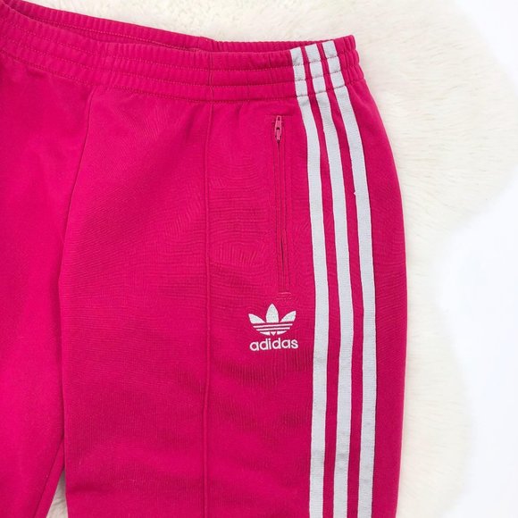 adidas Pants - ADIDAS Vintage Hot Pink White Track Pants Joggers